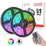 LED Strip Lights 32.8FT/10M, SMD5050 RGB Strip Lights, 300 LEDs, IP65 Waterproof Color Changing Rope Lights with 44 Keys IR Remote Controller for Boat Decoration
