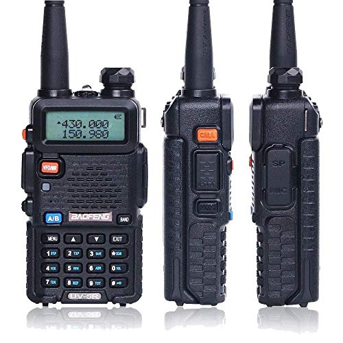 BaoFeng Walkie Talkie UV-5R Dual Band Two Way Radio with one more 1800mAh UV5R Battery one Hand Mic and one TIDRADIO 771 Antenna Baofeng Radio Ham radio