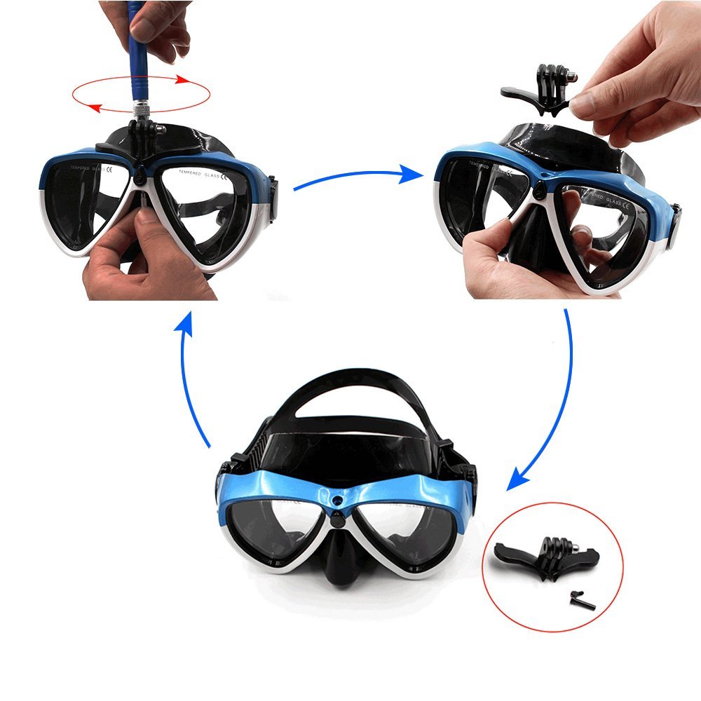 Hixeto Universal Dive Mask Mount for Go Pro, Diving Mask Mount Compatible  with Popular Dual Lens Masks : : Sports & Outdoors