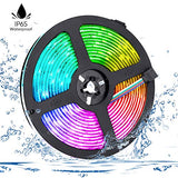 LED Strip Lights 32.8FT/10M, SMD5050 RGB Strip Lights, 300 LEDs, IP65 Waterproof Color Changing Rope Lights with 44 Keys IR Remote Controller for Boat Decoration